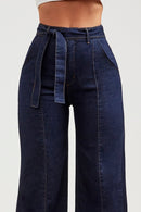 Calça Jeans Wide Leg Soul Cós Super Alto Escura