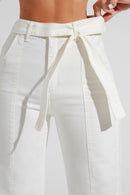 Calça Jeans Wide Leg Soul Cós Super Alto Off White