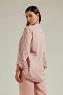 Camisa Feminina de Linho Dunas Rosa