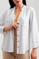 Camisa Feminina de Linho Dunas Branca