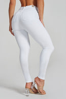 Calça Jeans Skinny Modeladora Milagrosa Cós Alto Branca