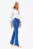 Calça Jeans Flare Modeladora Linea Cós Médio
