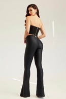 Calça Flare Modeladora Glam Cós Alto Preta