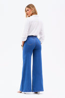 Calça Jeans Pantalona Modeladora Linea Cós Médio