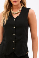 Colete de Linho Dunas Preto