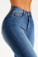 Calça Jeans Reta Modeladora Inesquecível Cós Médio