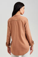 Camisa Feminina de Linho Dunas Terra