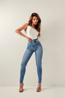 Calça Jeans Skinny Modeladora Apaixonante Cós Alto