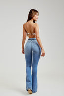 Calça Jeans Flare Modeladora Apaixonante Cós Alto