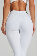 Calça Jeans Skinny Modeladora Milagrosa Cós Alto Branca