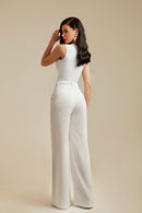 Calça Pantalona de Linho Dunas Branca