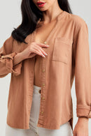 Camisa Feminina de Linho Dunas Terra