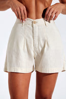 Shorts Alfaiataria de Linho Dunas Areia