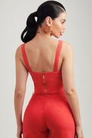 Cropped de Linho Dunas Vermelho Vibrante
