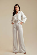 Calça Pantalona de Linho Dunas Branca