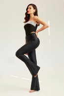 Calça Flare Modeladora Glam Cós Alto Preta