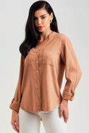 Camisa Feminina de Linho Dunas Terra