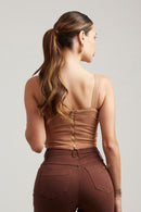 Cropped de Linho Dunas Terra