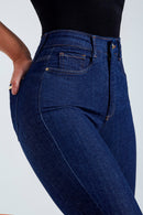 Calça Jeans Skinny Modeladora Revolucionária Cós Super Alto Escura