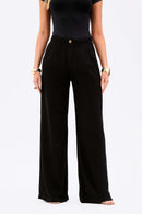 Calça Pantalona de Linho Dunas Preta