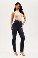Calça Jeans Reta Modeladora Fantástica Cós Alto