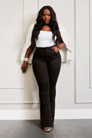 Calça Jeans Flare Modeladora Cós Médio Preto Intenso