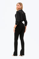 Calça Jeans Flare Modeladora Cós Médio Preto Intenso