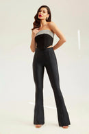 Calça Flare Modeladora Glam Cós Alto Preta
