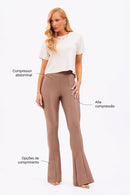 Calça Flare Modeladora Glam Cós Alto Fendi