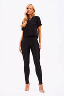Calça Skinny Modeladora Glam Cós Alto Preta