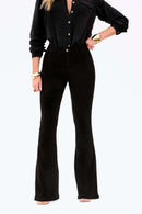 Calça Jeans Flare Mega Bumbum Cós Médio Preto Intenso