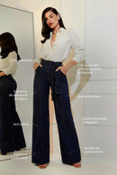 Calça Jeans Wide Leg Soul Cós Super Alto Escura