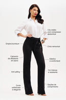 Calça Jeans Wide Leg Soul Cós Médio Preto Intenso