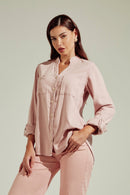 Camisa Feminina de Linho Dunas Rosa