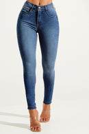 Calça Jeans Skinny Modeladora Inesquecível Cós Médio