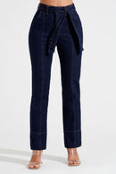 Calça Jeans Reta Soul Cós Super Alto Escura