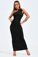 Vestido Longo Um Ombro Só Perfect Stretch Preto