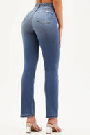 Calça Jeans Reta Modeladora Apaixonante Cós Alto
