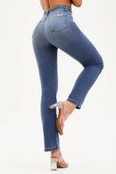 Calça Jeans Reta Modeladora Apaixonante Cós Alto