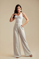 Calça Pantalona de Linho Dunas Branca