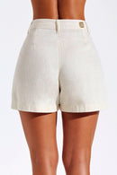 Shorts Alfaiataria de Linho Dunas Areia