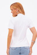 Camiseta Gola Alta Curve Branca