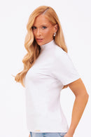 Camiseta Gola Alta Curve Branca