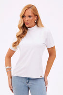 Camiseta Gola Alta Curve Branca