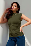 Blusa Drapeada Gola Alta Curve Verde