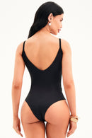 Body com Bojo e Alças Finas Curve Preto