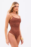 Body Duplo de Alça Fina Perfect Stretch Coffee