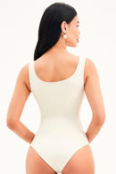 Body Duplo Decote Quadrado Alça Larga Curve Off White