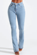 Calça Jeans Boot Cut Modeladora Inesquecível Cós Médio Clara