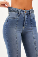 Calça Jeans Reta Modeladora Apaixonante Cós Alto